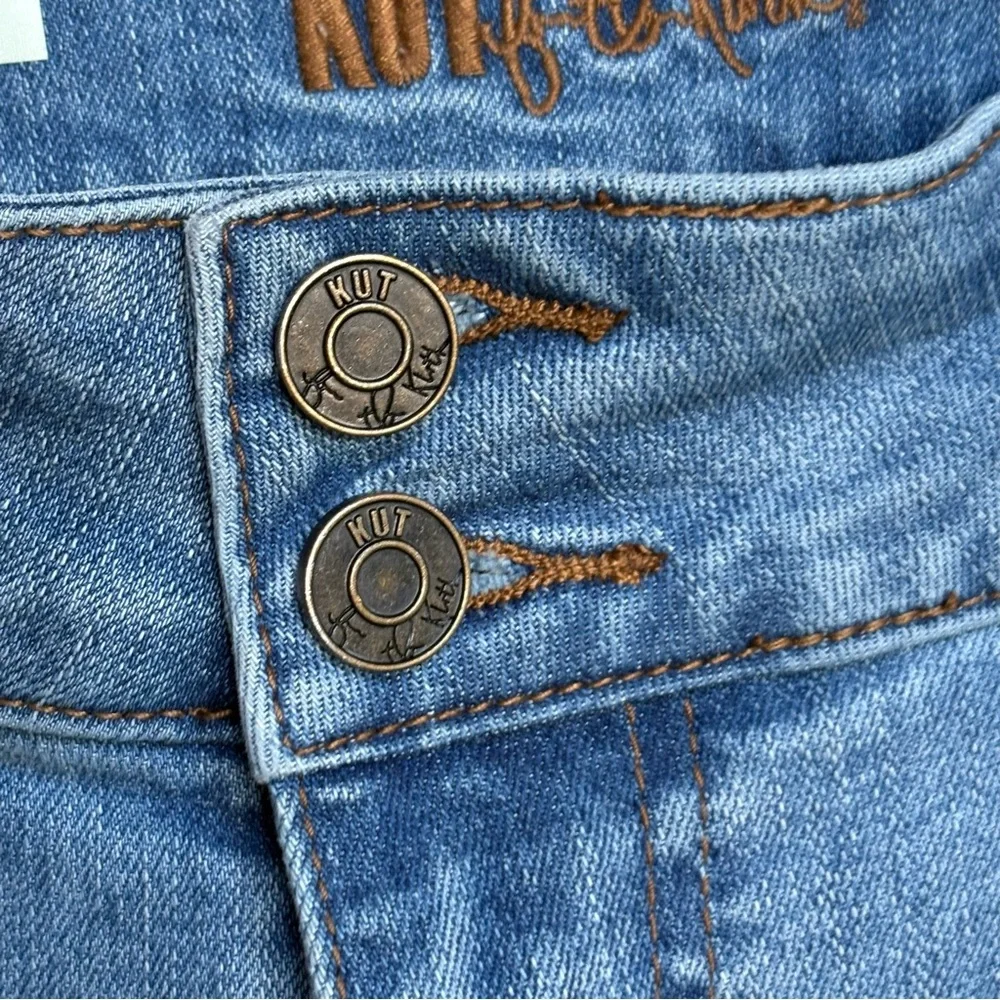 KUT from the Kloth Lucy High Rise Wide Leg Jeans Women’s 8 Blue Double Button - Picture 7 of 11
